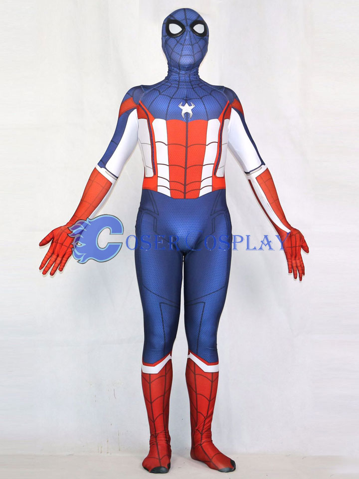 Captain America Spiderman Mixed Zentai Halloween